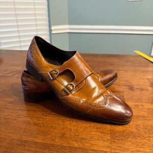 Men's Carrucci Brown Double Monk Strap Shoes size 12
